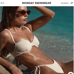 NWT Monday Swimwear Capri Top — Small (S) Vanilla Matte Rib